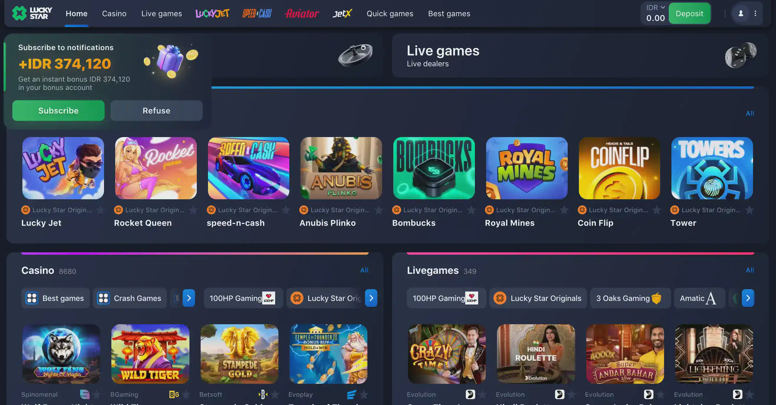 Lucky Star games